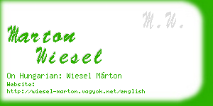 marton wiesel business card